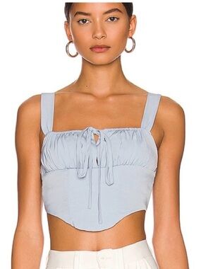 Tina Ruched Tie-Front Corset Top